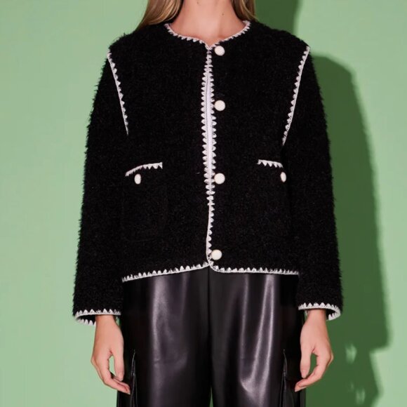 Premium Faux Shearling Jacket English Factory M - Picture 1 of 5